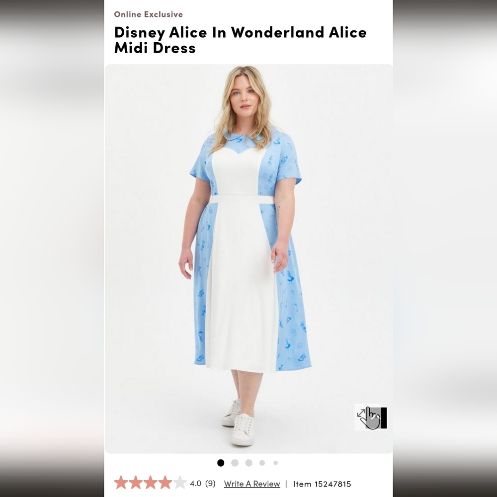 TORRID NWT DISNEY ALICE IN WONDERLAND MIDI DRESS TORRID SIZE 3 NWT
